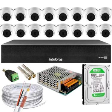 Imagem de Kit 16 Câmeras 1220 D mic Intelbras Com Áudio dvr 1016 Fullhd Completo