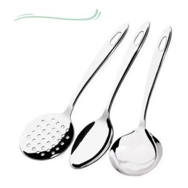 Imagem de Kit Inox 3 Talheres- Concha/escumadeira/colher - WCAN