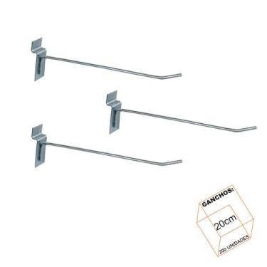 Imagem de Gancho Para Painel Canaletado 20cm Zincado Kit 200 Unidades - LM Balco