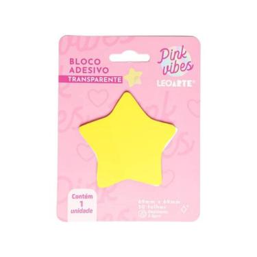 Imagem de Bloco de Notas Adesivo Transparente Pink Vibes LeoArte 50fls - Leonora