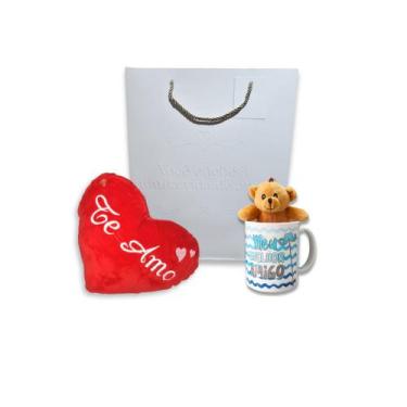 Imagem de Kit Dia dos Pais Caneca + Urso Fofo + Coração + Sacola - MultiA