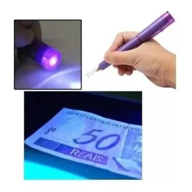 Imagem de Kit 2 Canetas Detecta Dinheiro Falso Nota Falsa Violeta - Mixmercado, 