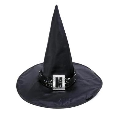 Imagem de Chapeu Bruxa Preto de Luxo pra Fantasia de Halloween - Fantasias Carol