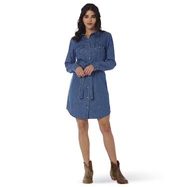 Imagem de Wrangler Vestido jeans feminino, Jeans Médio, M