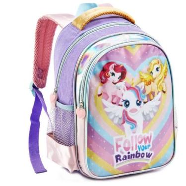 Imagem de Mochila Infantil Unicórnio Rainbow DL1433 Seanite