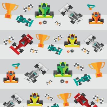 Imagem de Papel de Parede Adesivo Infantil Carrinhos De Fórmula 1 Campeão Decora