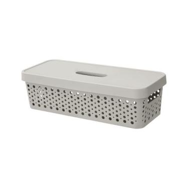 Imagem de Cestos Organizador c/ Tampa Trama Rattan 3,6L Usual Utilid - Usual Uti