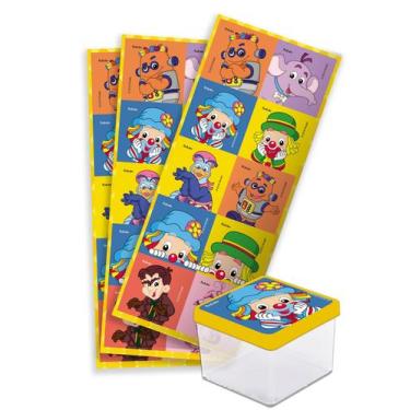 Imagem de Adesivo Quadrado Caixinha Festa Patati Patata 30 Uni Festcolor - Inspi