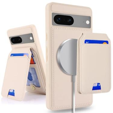 Imagem de SailorTech Capa para Google Pixel 7a com suporte para cartão de crédito, serve para celular Pixel 7a Capa de couro para mulheres compatível com carteira destacável 2 em 1 para homens - bege