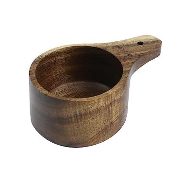 Imagem de Mewutal 1 pç 1/2 copo medidor de madeira e kit de colher de medição para cozinhar, especiarias, café, chá, leite em pó