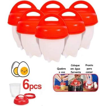 Imagem de Forma De Cozinhar Ovo Sem Casca Silicone 6 Unidades Molde Forma Egglet