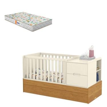 Imagem de Berço Americano Multifuncional Formare Off White Freijó com Colchão Ga