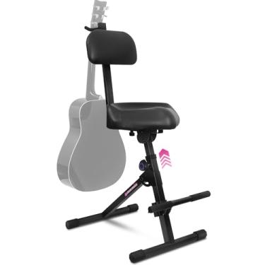 Imagem de Liquid Stands Banqueta de violão, banco de piano ajustável – trono de bateria profissional para músico com encosto – assento de guitarra, banco de músico, cadeira, cadeira de guitarra para adultos,