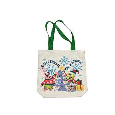Imagem de Legacy Licensing Partners Bolsa de lona Disney Mickey Mouse, Minnie, Princesas, Vilões e Baby Yoda, Bob Esponja Calça Quadrada Natal, Large