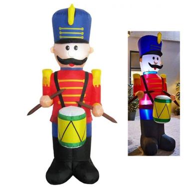 Imagem de Boneco Quebra Nozes Inflavel Natal Natalino Iluminado Gigante Decoraçao Festa Casa Jardim Comemoraçao Loja Comercio