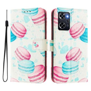 Imagem de Capa carteira para Oppo Reno 9A, 3 compartimentos para cartão, 1 compartimento para dinheiro, capa flip de couro PU com padrão fofo, capa com fivela magnética à prova de choque, compatível com sem fio