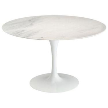 Imagem de Mesa De Jantar Tulipa Saarinen Redonda 120 cm Mármore Branco Extra - E
