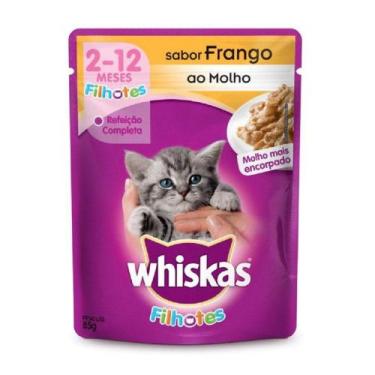 Imagem de Ração Úmida Whiskas Sachê Filhotes Frango ao Molho 85 gr - Whiskas