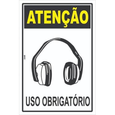 Imagem de  Placa de Sinalização EPI - Uso Obrigatório de Protetor Auricular Conc