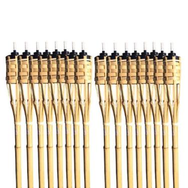 Imagem de Kit 18 tochas de bambu recipiente + pavio decoração - RT