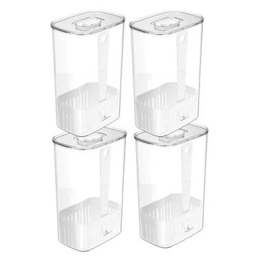 Imagem de Kit 4 Organizadores De Geladeira Porta Temperos Frescos Clear Fresh 2,