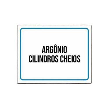 Imagem de Placa Sinalização Argônio Cilindros Cheios 18x23cm 5un