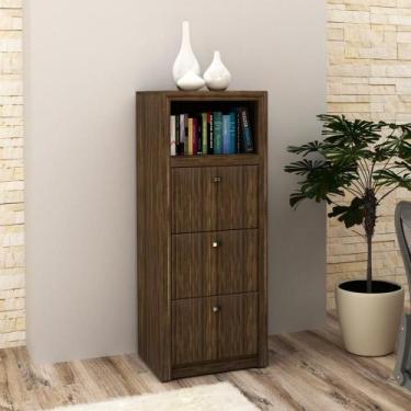 Imagem de Armário Multiuso com 3 Gavetas e 1 Nicho - Nogal - Tecno Mobili