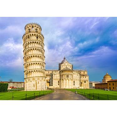 Imagem de BELECO Tecido de 2,1 x 1,5 m com pano de fundo italiano Torre inclinada de Pisa, Catedral de Pisa, Catedral de Pisa, Duomo e Praça dos Milagres na Itália, Decoração de Festa Italiana Adereços de Foto