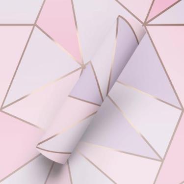 Imagem de Papel de Parede Adesivo Tema Zara Geométrico Tons Rosa - BAZAR DOS QUA