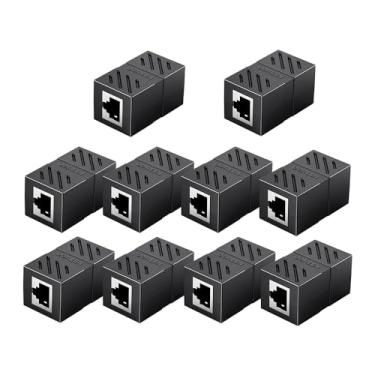 Imagem de Adaptador Acoplador RJ45 Fêmea Pacote com 10 Unidades Preto Conexão Estável Adaptador de Rede Internet Alta Performance MPOWER