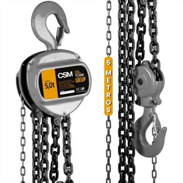Imagem de Talha Manual Corrente 5 Toneladas Elevação 5 Metros CSM Levantar Ergue