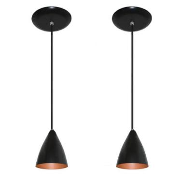 Imagem de Lustres pendentes Preto com Cobre cozinha americana balcão sala alumín