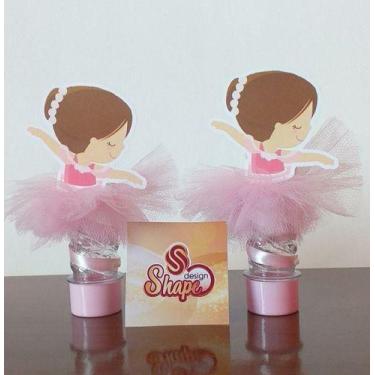 Imagem de 10 Tubetes Bailarina Rosa -com Tule - Shape Festas