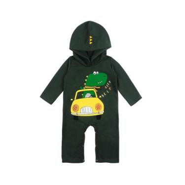 Imagem de Macacão Infantil Menino de Jacaré com Capuz Verde - Destak, 1
