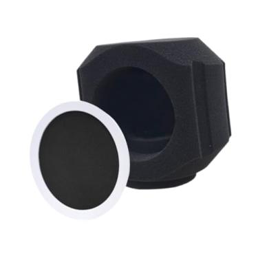 Imagem de Kokiya Microfone à Prova de Som Esponja Filtro de Reflexão Absorvente de Som Filtro Acústico Conveniente para Cabine Vocal Estúdio Ao Vivo Interior Ao Ar, Preto
