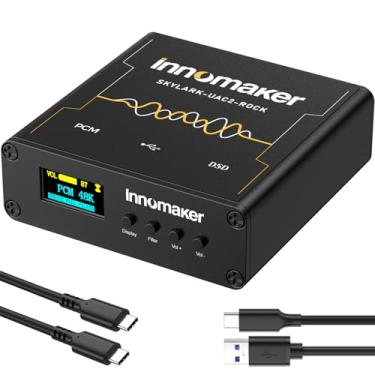 Imagem de innomaker HiFi USB DAC/amplificador de fone de ouvido com saídas de 3,5 mm/XRL, ES9038Q2M até PCM 32 bits/768 kHz ou DSD256, tela FFT de espectro de áudio, carro de áudio USB para PC/laptops/SBC, não