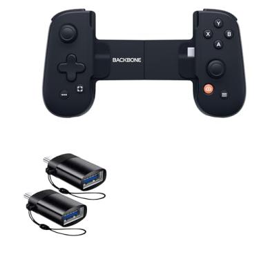 Imagem de BoxWave Cabo compatível com Backbone One (Android) - USB-C para A PortChanger (pacote com 2), chaveiro portátil USB USB tipo C OTG USB - Preto ardósia
