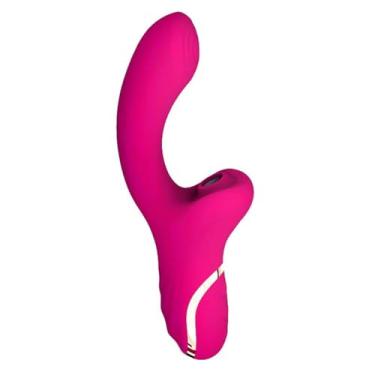Imagem de Vibrador Feminino Sugador de Clitóris e Estimulo Ponto G Flexível Lord 22cm x 4,1cm em Silicone Recarregável (ROSA)