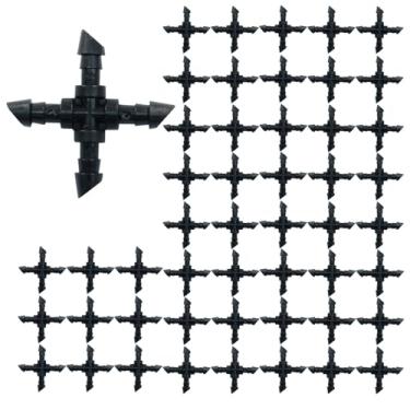Imagem de Unlorspy 50 peças 1/10.2 cm acessórios de acoplamento farpado preto sistema de irrigação por gotejamento kit de montagem conectores farpados para sistema de irrigação por gotejamento ou jardim (4