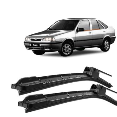 Imagem de Par Palheta Limpador ParaBrisa em Silicone Compativel com Fiat Tempra 1992 1993 1994 1995 1996 1997 1998 1999 encaixe Tipo Gancho
