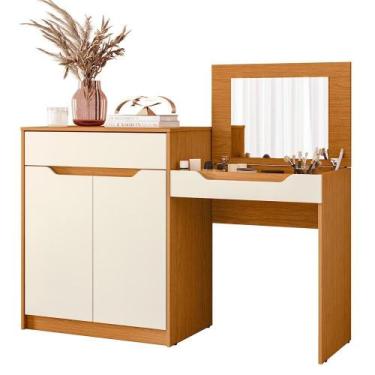 Imagem de Penteadeira Escrivaninha Trend - Móveis Albatroz, Cinamomo/Off White