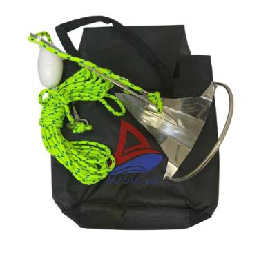Imagem de Kit Âncora Jet-ski Alfa Inox 1,4kg Completa Com Cabo Bolsa