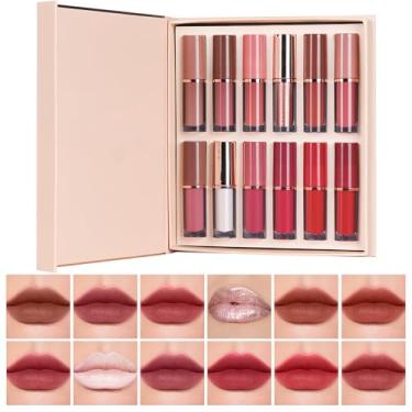 Imagem de Batom Lip Liner Conjunto Batom liquido | Conjunto de Lápis para Lábios Matte 12 Cores
