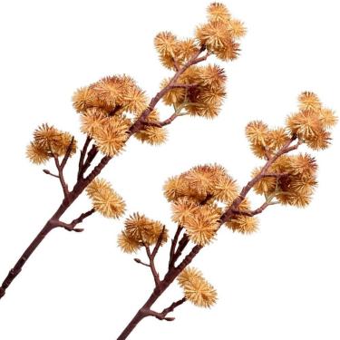 Imagem de Kit 4 Plantas Artificiais Mamonas Marrom Enfeite Jardim 70cm