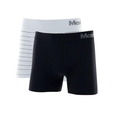 Imagem de Kit/2 Cueca Boxer Mash 711.02 Masculina Sem Costura Microfibra T. P/GG