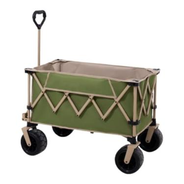 Imagem de carroça Carrinho de vagão com rodas dobrável todo o terreno vagão portátil grande capacidade vagão utilitário para compras de supermercado acampamento dobrável