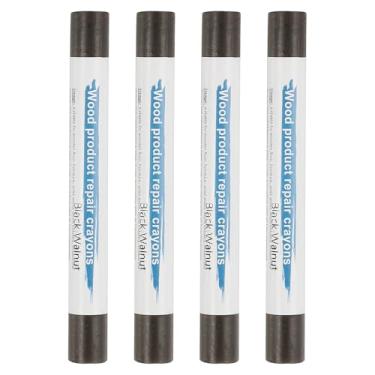 Imagem de PATIKIL Giz de cera para reparo de móveis, 4 peças de bastões de enchimento de madeira de cera de madeira para arranhões Mesas de furos de piso de madeira, nogueira preta