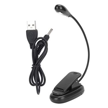 Imagem de Lâmpada de Leitura de Clipe, Luz Branca de 5000k - 6000k, Luz LED Alimentada por Bateria Com Luz de Rotação de 360 ​​graus, para Leitura, Computador, Cabeceira, Música