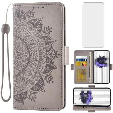 Imagem de Asuwish Capa para celular Nothing Phone 1 One Wallet Cover Protetor de tela de vidro temperado porta-cartão de crédito flip bolsa alça de pulso suporte fólio cordão slot celular acessórios para