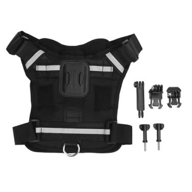 Imagem de Suporte de peito para câmera de ação, colete de cachorro macio e ajustável, peito de animal de estimação e fixação nas costas Suporte de peito para câmera de cachorro Fetch Arnês